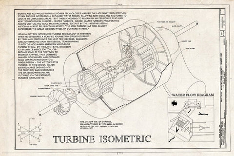 Blueprint Turbine Isometric - Prattville Manufacturing Company, Number One, 242 South Court Street, Prattville, Autauga County, AL