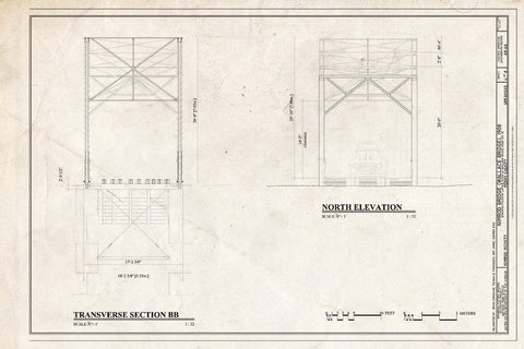Blueprint Transverse Section BB, North Elevation - Nimrod Bridge, Spanning Fourche Lafave River at CR 18, Nimrod, Perry County, AR