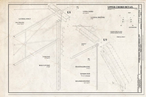 Blueprint Upper Chord Detail - Nimrod Bridge, Spanning Fourche Lafave River at CR 18, Nimrod, Perry County, AR