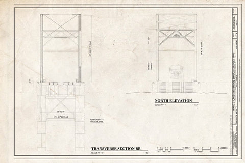 Blueprint Transverse Section BB, North Elevation - Ward's Crossing Bridge, Spanning Fourche Lafave River at Sunlight Bay Road (CR 8), Plainview, Yell County, AR