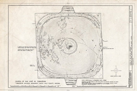 Blueprint View Vertically Upwards Into Dome - San Jose de Tumacacori (Mission, Ruins), Tubac, Santa Cruz County, AZ