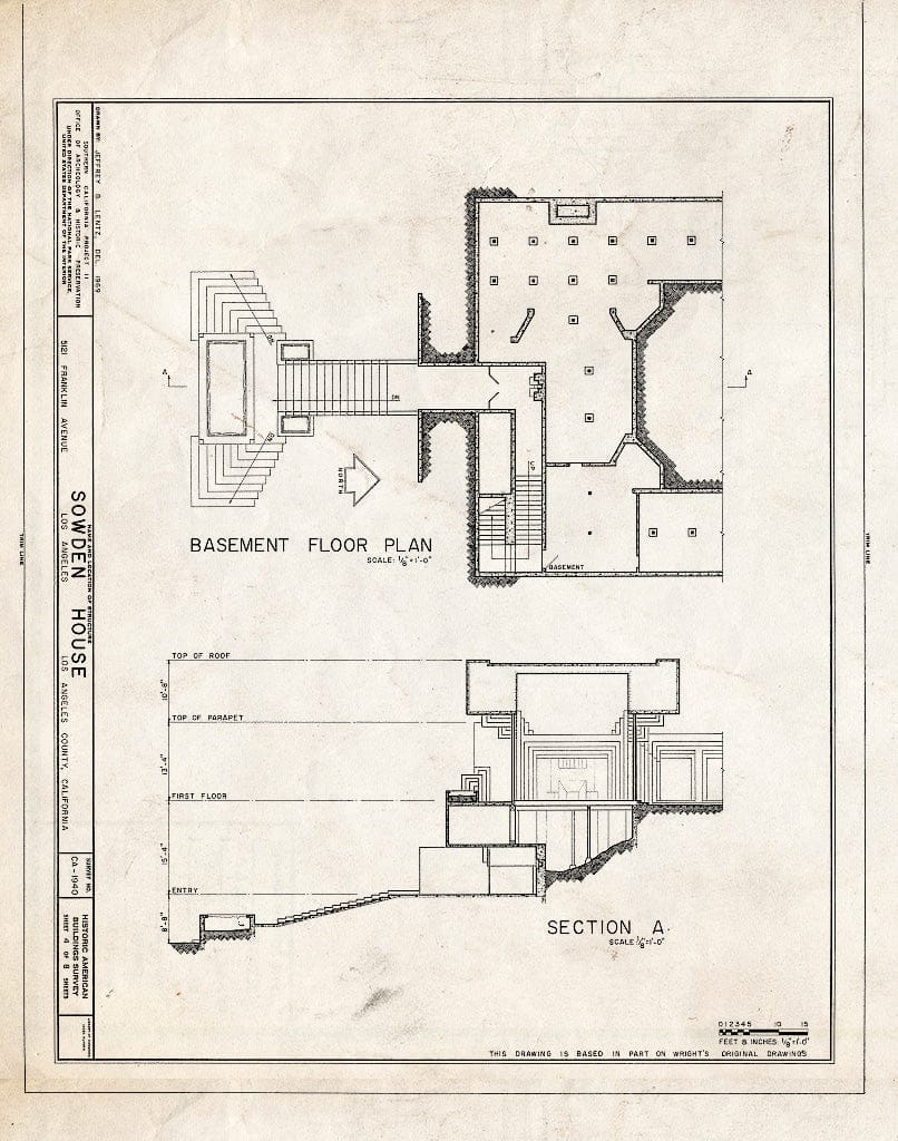 Blueprint HABS Cal,19-LOSAN,69- (Sheet 4 of 8) - Sowden House, 5121 Franklin Avenue, Los Angeles, Los Angeles County, CA