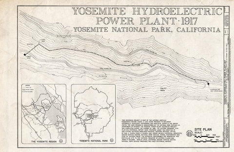 Blueprint Title Sheet - Yosemite Hydroelectric Power Plant, Highways 120 & 140, Yosemite Village, Mariposa County, CA