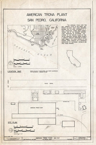 Blueprint Title Sheet - Fort MacArthur, Raw Salt Storage & Processing Buildings, Pacific Avenue, San Pedro, Los Angeles County, CA