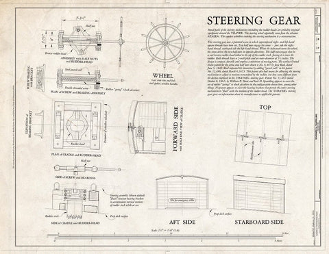 Blueprint Steering Gear - Schooner C.A. Thayer, Hyde Street Pier, San Francisco, San Francisco County, CA