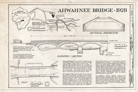 Blueprint Title Sheet - Ahwahnee Bridge, Spanning Merced River on Service Road, Yosemite Village, Mariposa County, CA