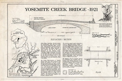 Blueprint Title Sheet - Yosemite Creek Bridge, Spanning Yosemite Creek on Northside Drive, Yosemite Village, Mariposa County, CA