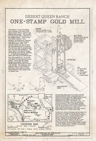 Blueprint Title Sheet - Desert Queen Ranch, One Stamp Gold Mill, Twentynine Palms, San Bernardino County, CA