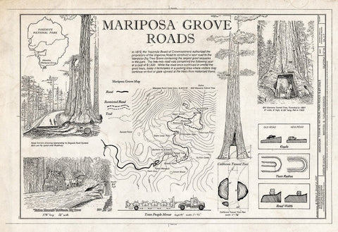 Blueprint Wawona Road, 1875/1933 - Yosemite National Park Roads & Bridges, Yosemite Village, Mariposa County, CA