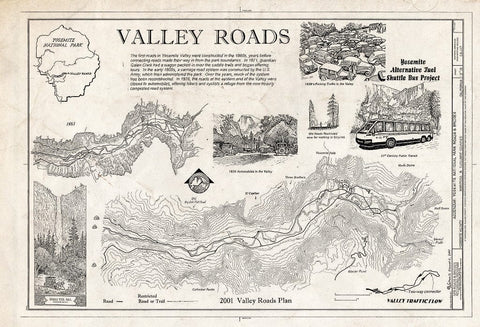 Blueprint Tioga Road, 1883/1961 - Yosemite National Park Roads & Bridges, Yosemite Village, Mariposa County, CA