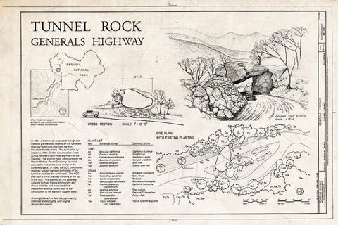 Blueprint Tunnel Rock - Generals Highway, Three Rivers, Tulare County, CA