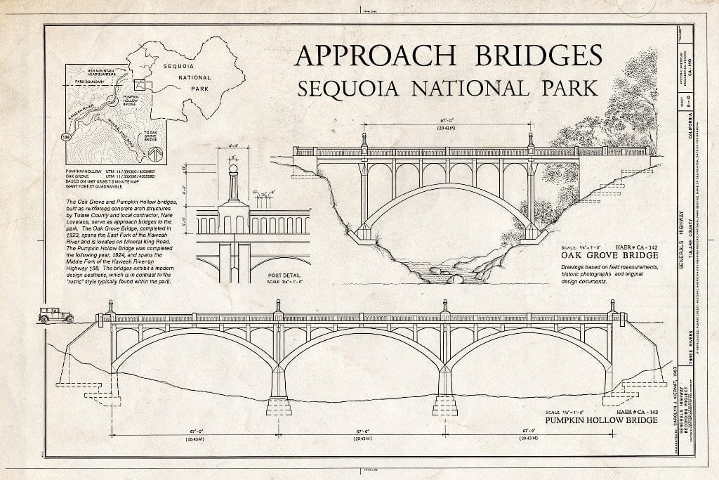 Blueprint Approach Bridges - Generals Highway, Three Rivers, Tulare County, CA