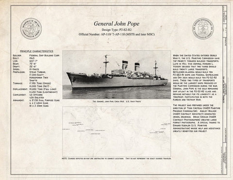 Blueprint Title Sheet - General John Pope, Suisun Bay Reserve Fleet, Benicia, Solano County, CA