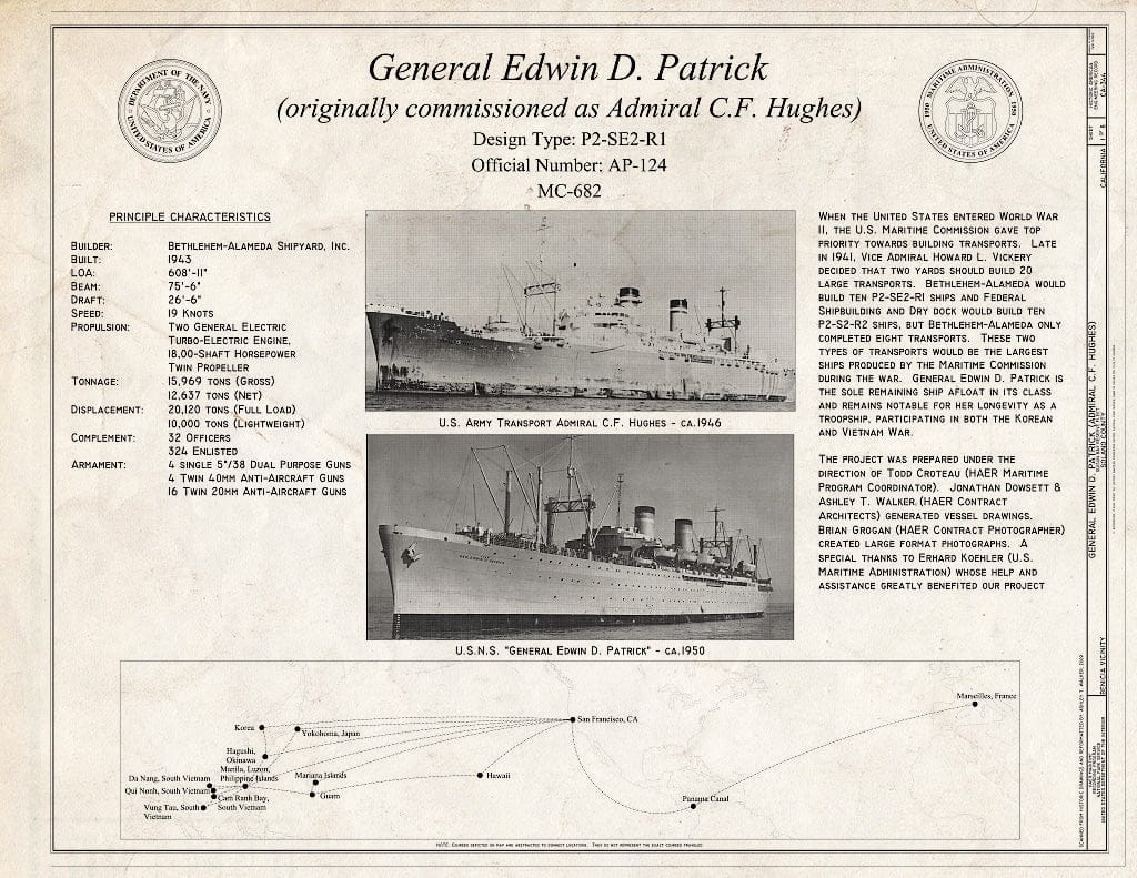 Blueprint Title Sheet - General Edwin D. Patrick, Suisun Bay Reserve Fleet, Benicia, Solano County, CA