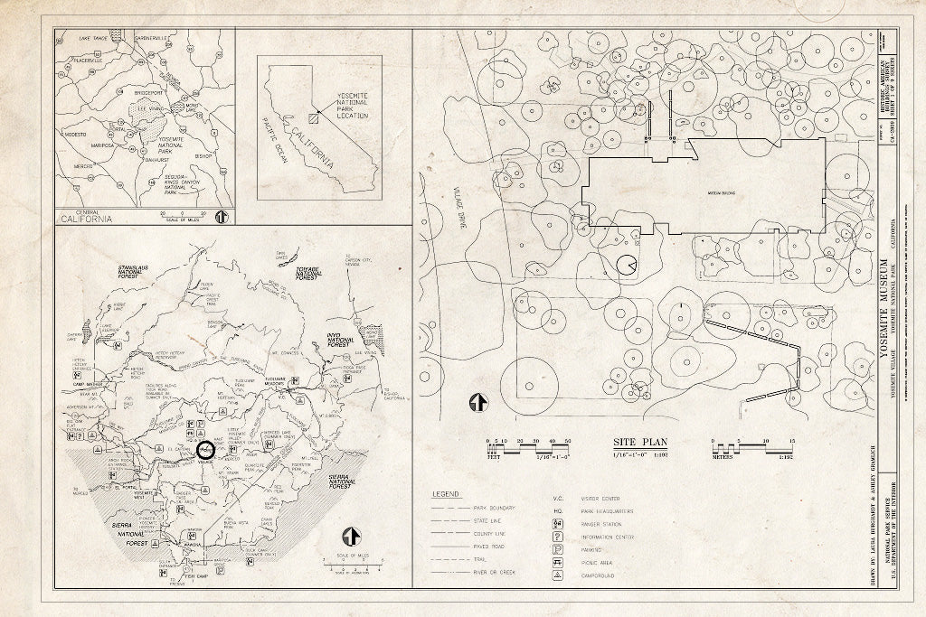 Blueprint Site Plan - Yosemite Museum, 9037 Village Drive, Yosemite Village, Mariposa County, CA