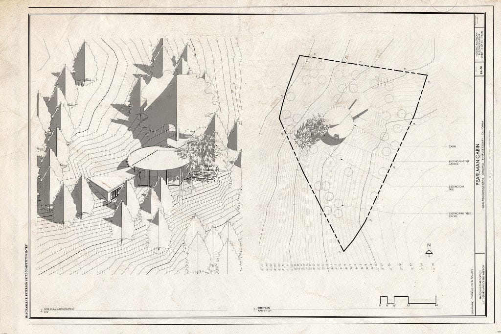 Blueprint SITE Plan - Pearlman Cabin, 52820 Middleridge Drive, Idyllwild, Riverside County, CA
