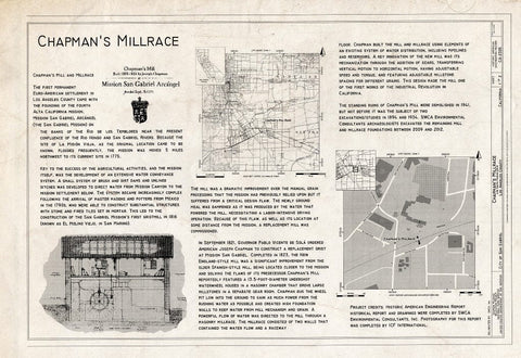 Blueprint Title Sheet - Chapman146;s Millrace, 438 South Mission Drive, San Gabriel, Los Angeles County, CA