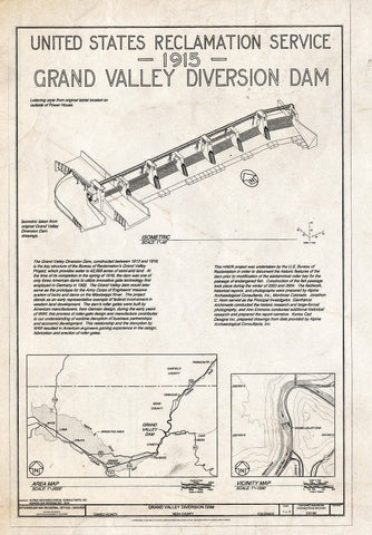Blueprint Isometric and maps - Grand Valley Diversion Dam, Half a Mile North of Intersection of I-70 & Colorado State Route 65, Cameo, Mesa County, CO