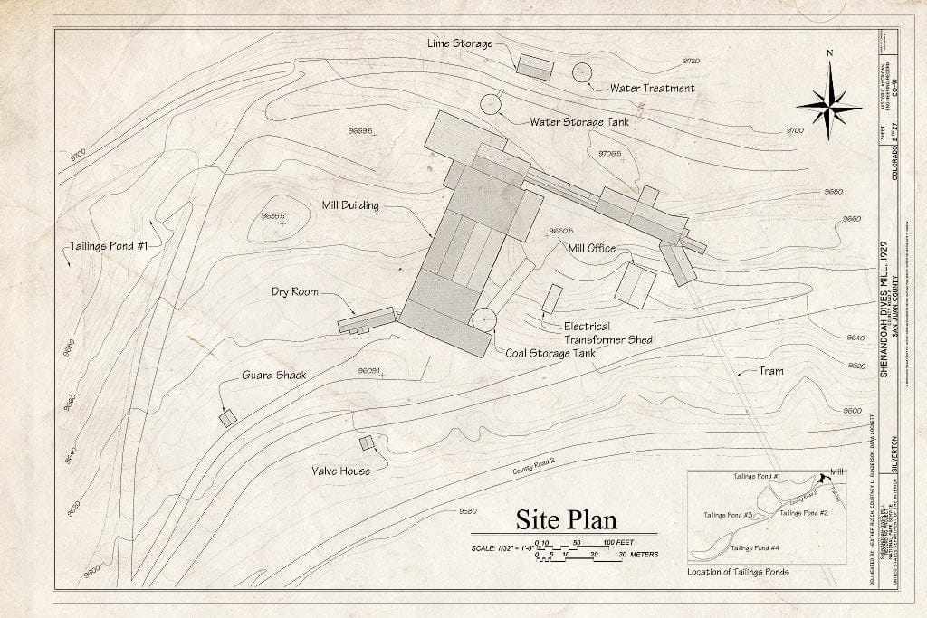 Blueprint 2. Site Plan - Shenandoah-Dives Mill, 135 County Road 2, Silverton, San Juan County, CO