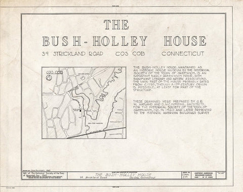Blueprint Title Sheet - Bush-Holley House, 39 Strickland Road, Cos Cob, Fairfield County, CT
