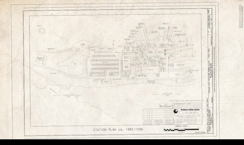 Blueprint Station Plan ca. 1982-1996 - Haddam Neck Nuclear Power Plant, 362 Injun Hollow Road, Haddam, Middlesex County, CT