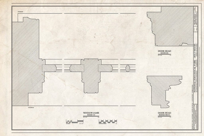 Blueprint Window Jambs and Door Heads - National Zoological Park, Holt ...
