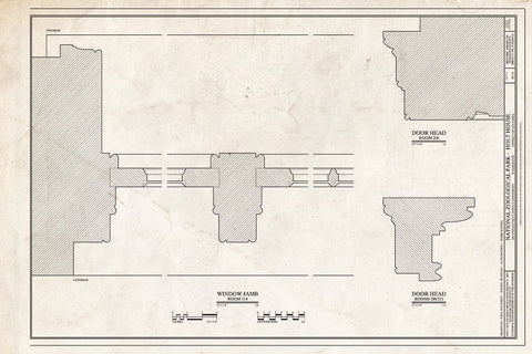 Blueprint Window Jambs and Door Heads - National Zoological Park, Holt House, Adams Mill Road Vicinity, Washington, District of Columbia, DC