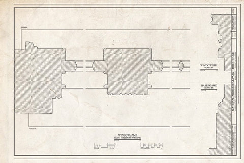 Blueprint Window Jamb, Window Sill and Baseboard - National Zoological Park, Holt House, Adams Mill Road Vicinity, Washington, District of Columbia, DC