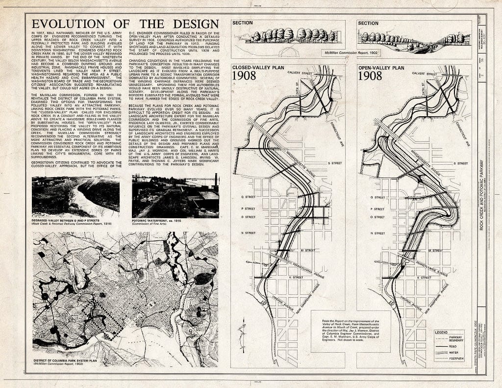 Blueprint 2. Evolution of The Design - Rock Creek & Potomac Parkway, Washington, District of Columbia, DC