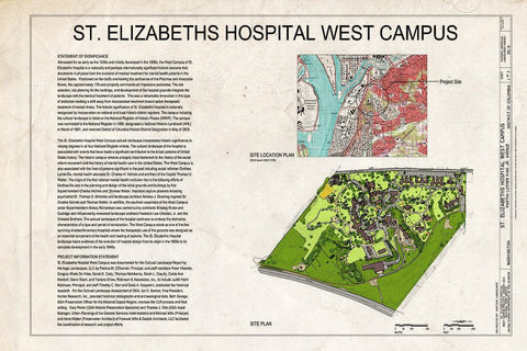 Blueprint Title Sheet with site site Plan - St. Elizabeths Hospital West Campus, 2700 Martin Luther King Jr. Avenue, Southeast, Washington, District of Columbia, DC