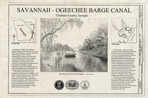 Blueprint Title Sheet, Locator Map, Vicinity Map - Savannah & Ogeechee Barge Canal, Between Ogeechee & Savannah Rivers, Savannah, Chatham County, GA