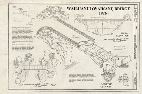 Blueprint Wailuanui (Waikani) Bridge - Hana Belt Road, Between Haiku and Kaipahulu, Hana, Maui County, HI