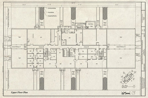 Blueprint Upper Floor Plan - Mountain Home Air Force Base, Ready Alert Facility, 12 Bomber Road, Mountain Home, Elmore County, ID