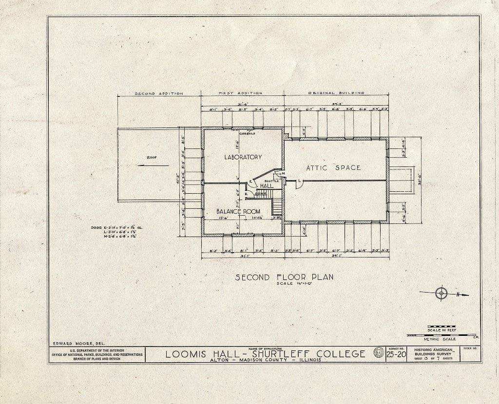 Blueprint HABS Ill,60-ALT,1A- (Sheet 3 of 7) - Shurtleff College, Loom ...