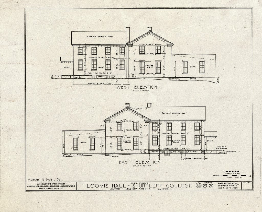 Blueprint HABS Ill,60-ALT,1A- (Sheet 6 of 7) - Shurtleff College, Loom ...