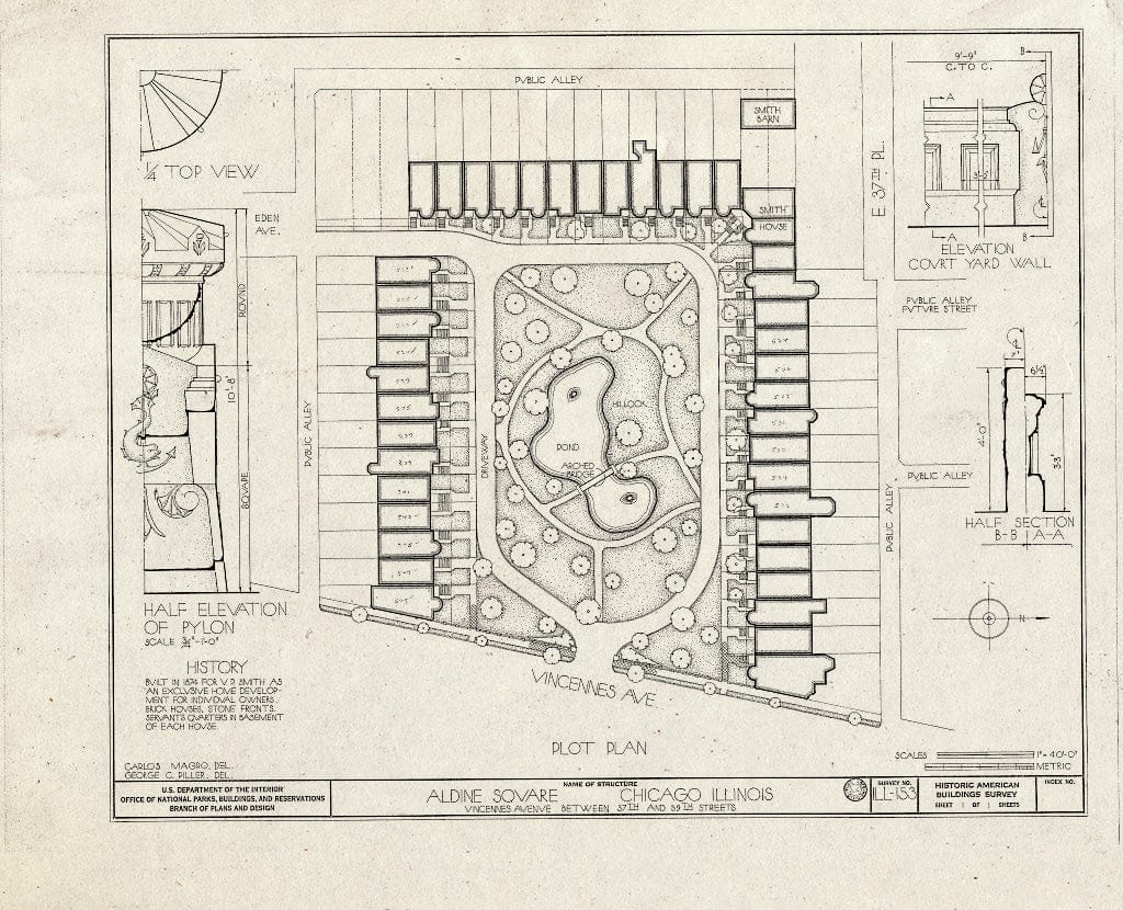 Blueprint HABS Ill,16-CHIG,5- (Sheet 1 of 1) - Aldine Square, Vincennes Avenue, Chicago, Cook County, IL