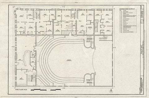 Blueprint Third Floor Plan - Thalia Hall, 1215-1225 West Eighteenth Street, Chicago, Cook County, IL