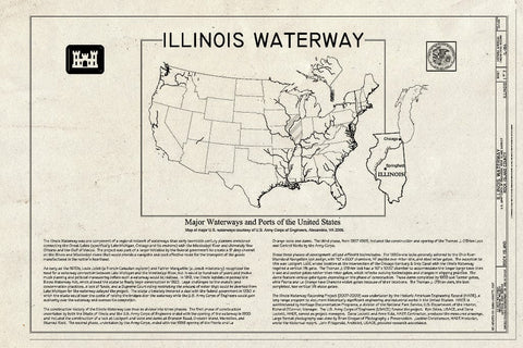 Blueprint Title Page - Illinois Waterway, U.S. Army Corps of Engineers, Rock Island District, Rock Island, Rock Island County, IL