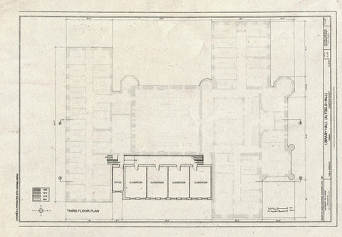 Blueprint Third Floor Plan - Library Hall, 1409 West Green Street, Urbana, Champaign County, IL