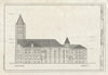 Blueprint West Elevation - Library Hall, 1409 West Green Street, Urbana, Champaign County, IL