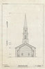 Blueprint West Elevation - Principia College, Chapel, 1 Maybeck Place, Elsah, Jersey County, IL