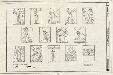 Blueprint Stations of The Cross - St. Thomas The Apostle Church, 5472 South Kimbark Avenue, Chicago, Cook County, IL