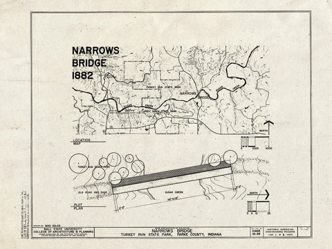 Blueprint Title Sheet - Narrows Bridge, Spanning Sugar Creek at Old County Road 280 East, Marshall, Parke County, in