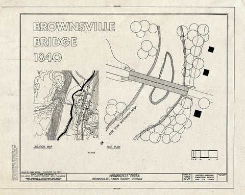 Blueprint Title Sheet - Brownsville Covered Bridge, Spanning East Fork Whitewater River (Moved to Eagle Creek Park, Indianapolis), Brownsville, Union County, in
