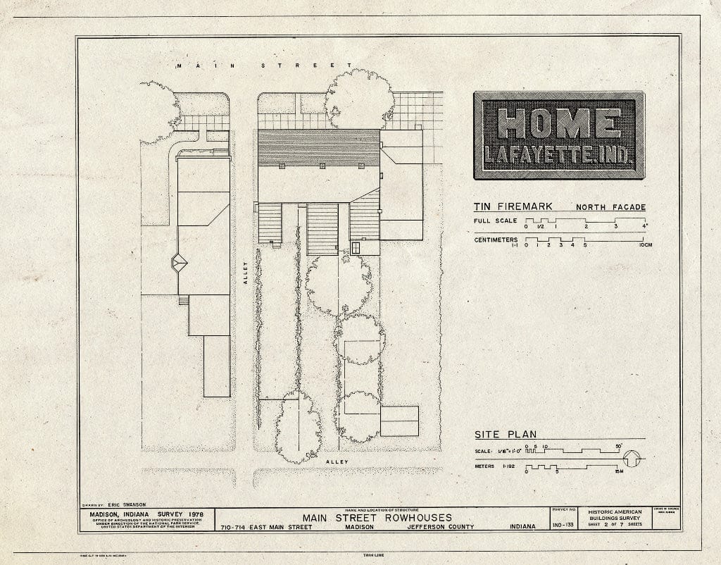 Blueprint Site Plan, Tin Firemark - 710-714 East Main Street (Row Hous ...