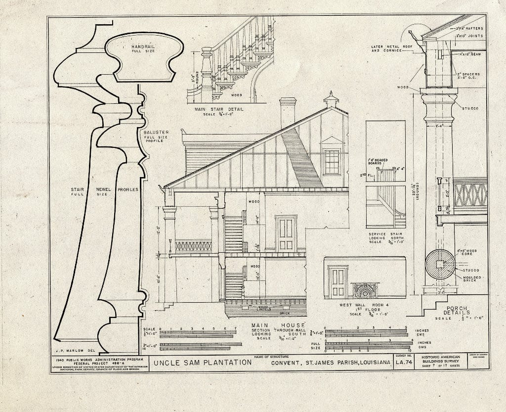 Blueprint HABS LA,47-Conv.V,1- (Sheet 7 of 17) - Uncle Sam Plantation ...