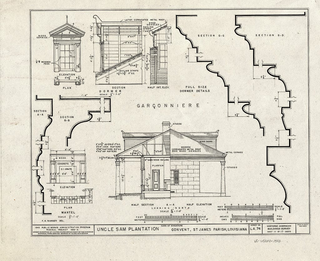 Blueprint HABS LA,47-Conv.V,1- (Sheet 11 of 17) - Uncle Sam Plantation ...