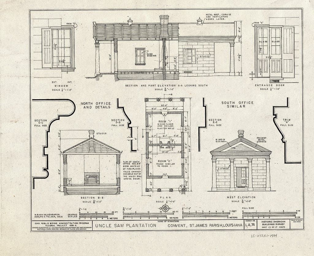 Blueprint HABS LA,47-Conv.V,1- (Sheet 13 of 17) - Uncle Sam Plantation ...