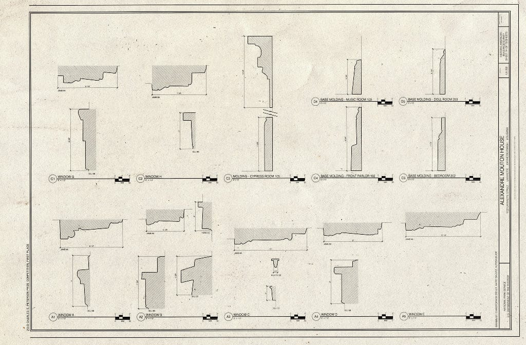 Blueprint Window Details and Base Molding Details - Alexandre Mouton H ...