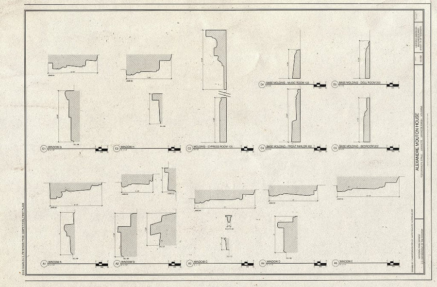 Blueprint Window Details and Base Molding Details - Alexandre Mouton H ...